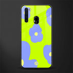 chartreuse arctic flowers glass case for samsung a21 image