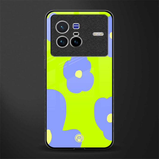 chartreuse arctic flowers glass case for vivo x80 image