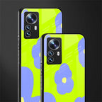 chartreuse arctic flowers back phone cover | glass case for xiaomi 12 pro
