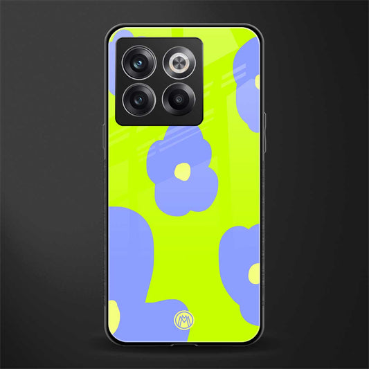 chartreuse arctic flowers back phone cover | glass case for oneplus 10t