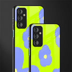 chartreuse arctic flowers back phone cover | glass case for samsung galaxy f23 5g