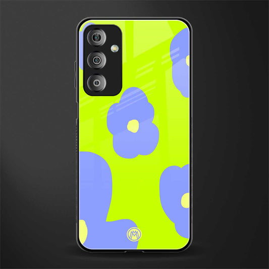 chartreuse arctic flowers back phone cover | glass case for samsung galaxy f23 5g