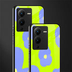 chartreuse arctic flowers back phone cover | glass case for vivo v25 pro 5g