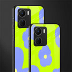 chartreuse arctic flowers back phone cover | glass case for vivo y16