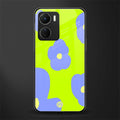 chartreuse arctic flowers back phone cover | glass case for vivo y16