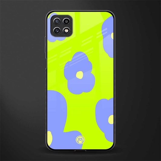 chartreuse arctic flowers back phone cover | glass case for samsung galaxy f42