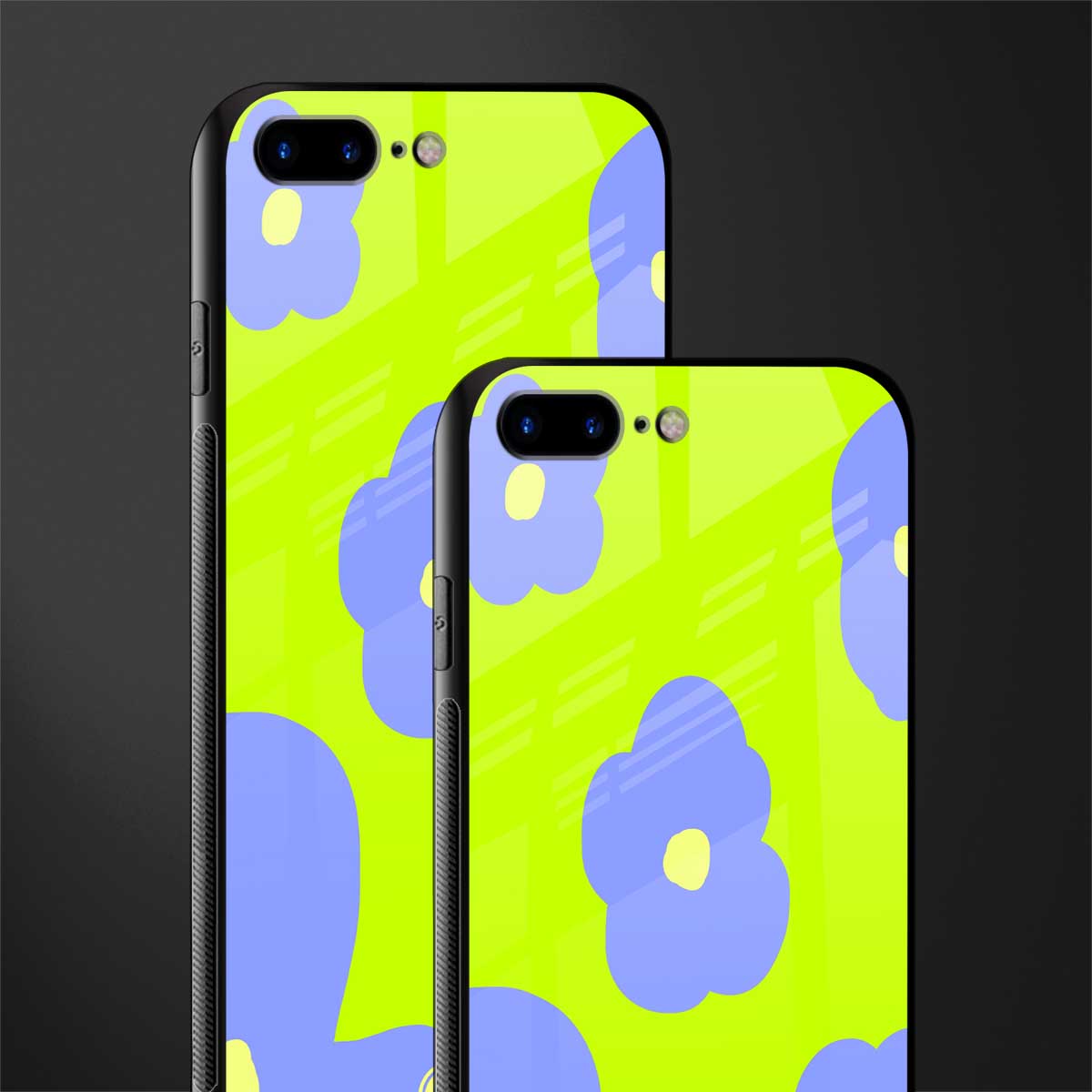 chartreuse arctic flowers glass case for iphone 8 plus image-2