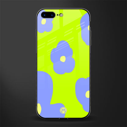 chartreuse arctic flowers glass case for iphone 8 plus image