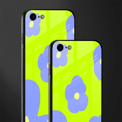 chartreuse arctic flowers glass case for iphone se 2020 image-2