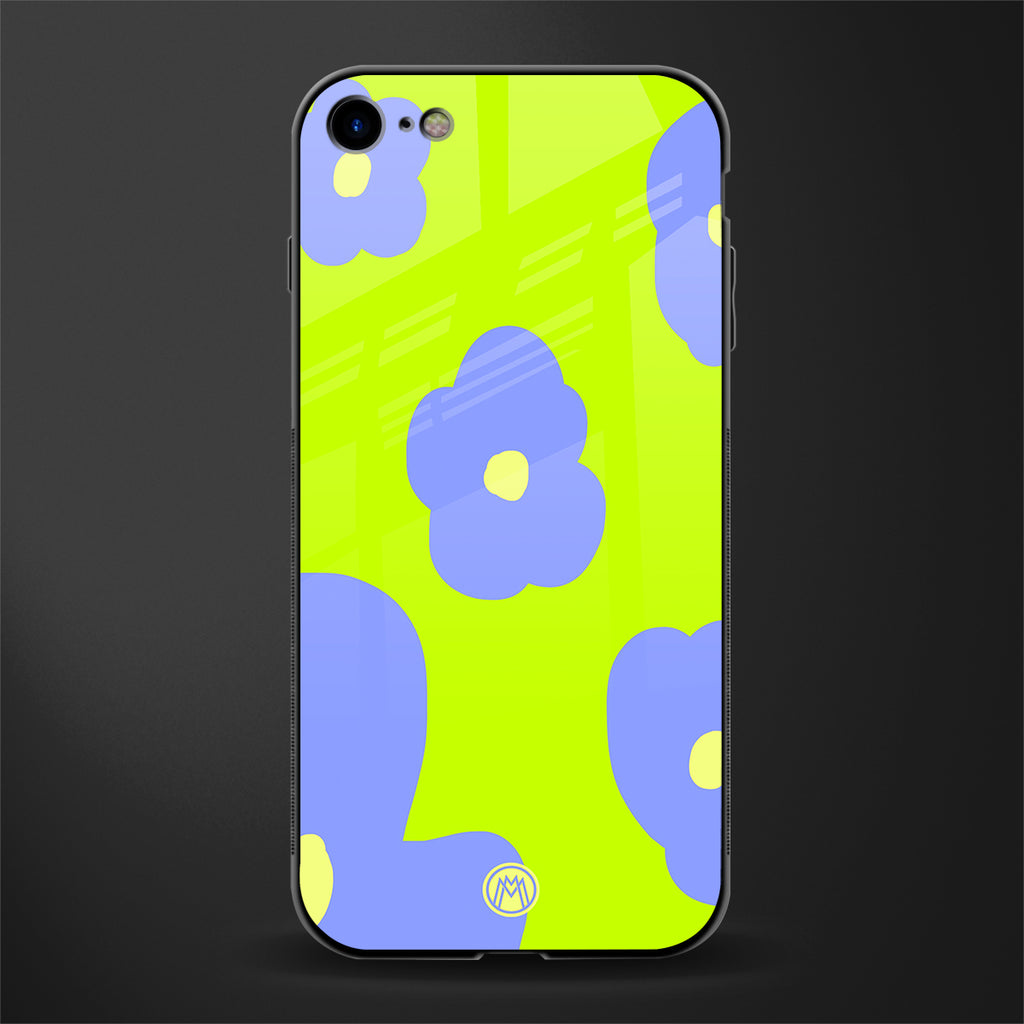 chartreuse arctic flowers glass case for iphone se 2020 image