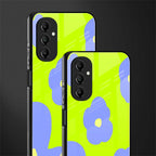 chartreuse arctic flowers back phone cover | glass case for samsung galaxy a14 5g