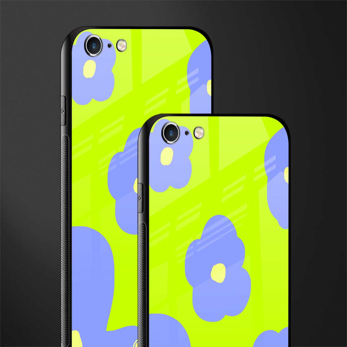 chartreuse arctic flowers glass case for iphone 6 plus image-2