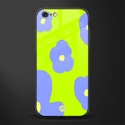 chartreuse arctic flowers glass case for iphone 6 image