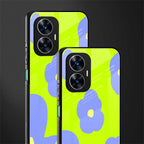chartreuse arctic flowers back phone cover | glass case for realme c55