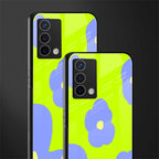 chartreuse arctic flowers back phone cover | glass case for oppo a74 4g