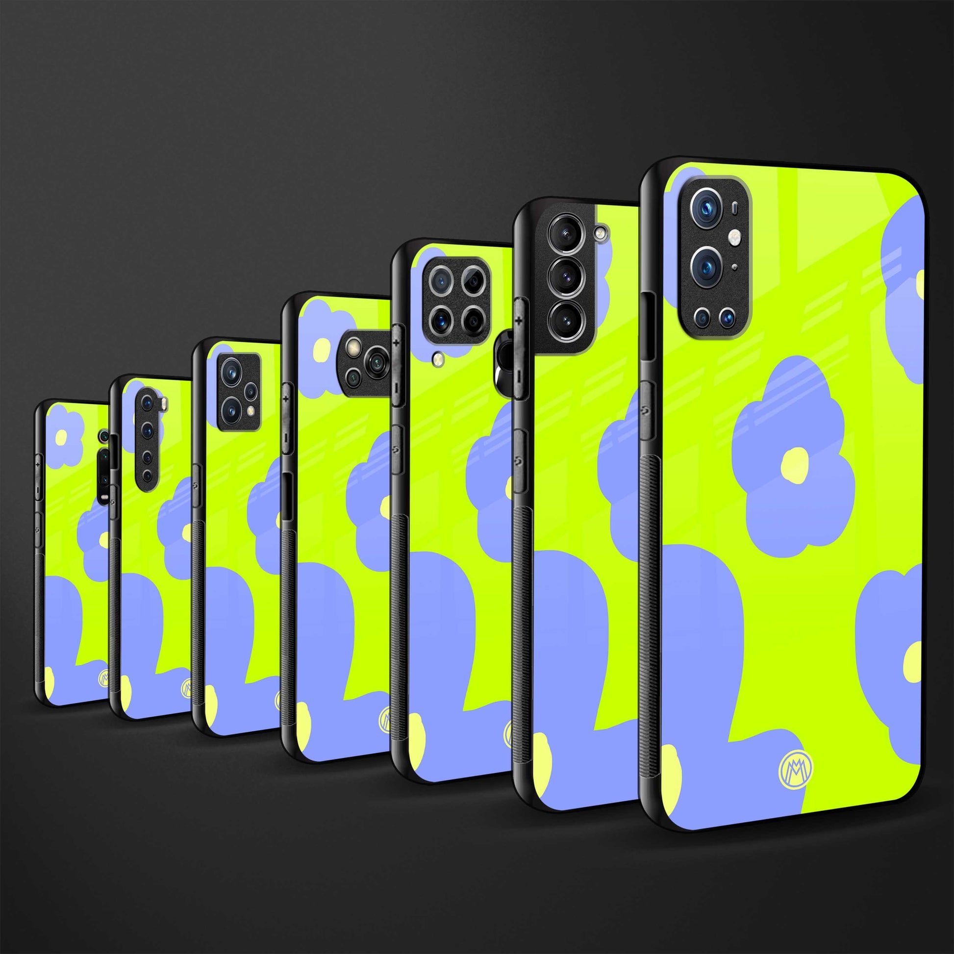 chartreuse arctic flowers glass case for iphone xs max image-3