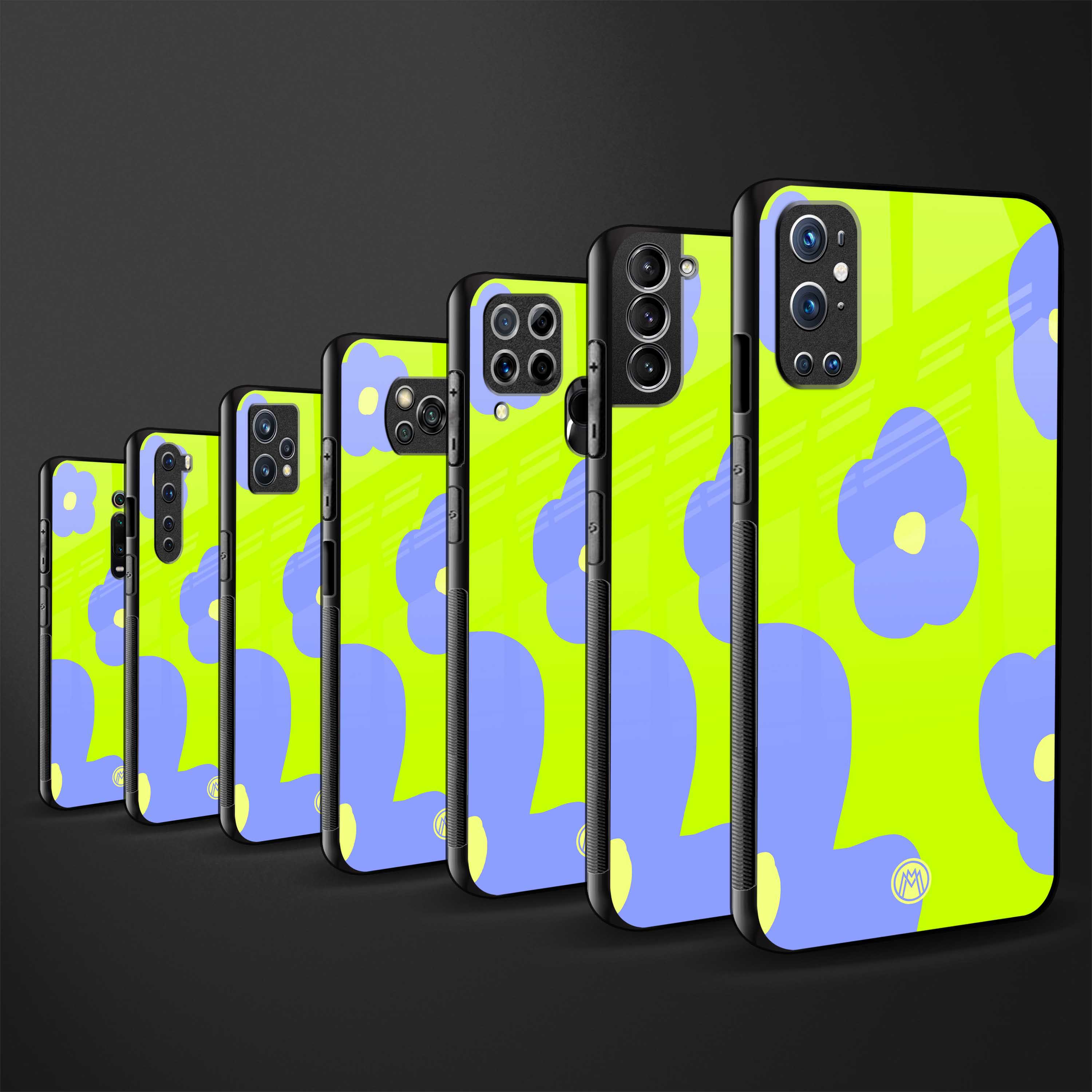 chartreuse arctic flowers glass case for oppo a54 image-3