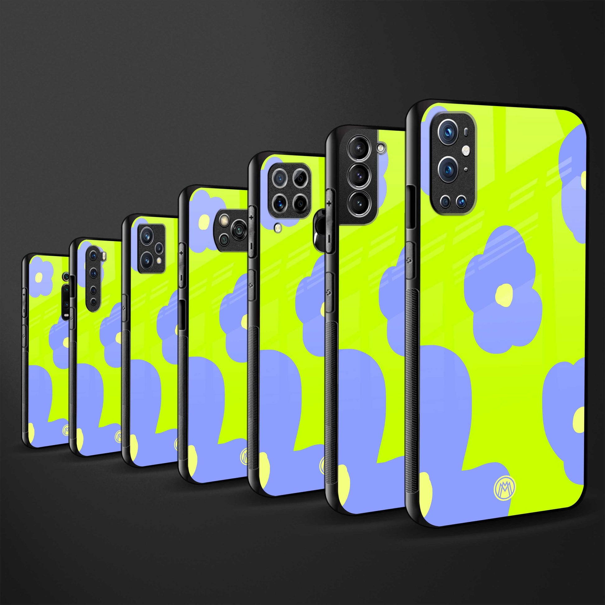 chartreuse arctic flowers glass case for samsung galaxy a71 image-3