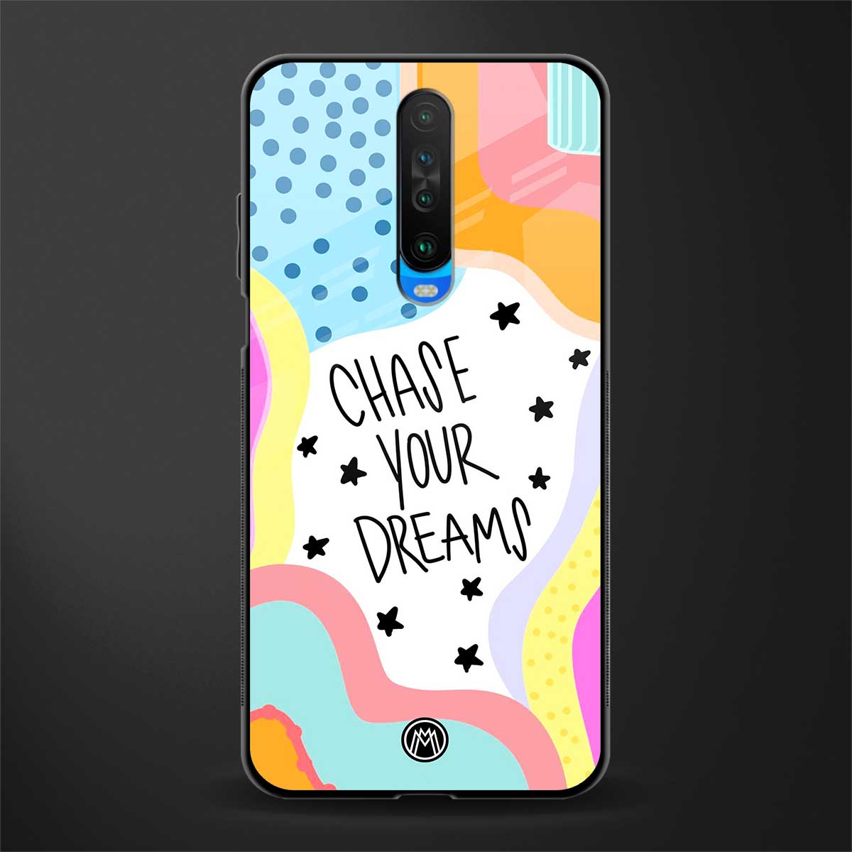 chase your dreams glass case for poco x2 image