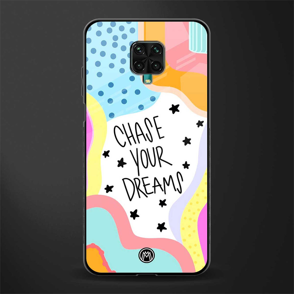 chase your dreams glass case for redmi note 9 pro image