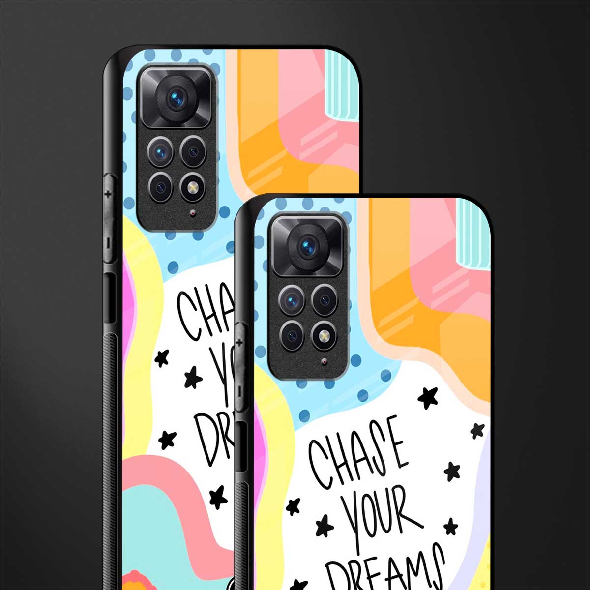 chase your dreams glass case for redmi note 11 pro image-2