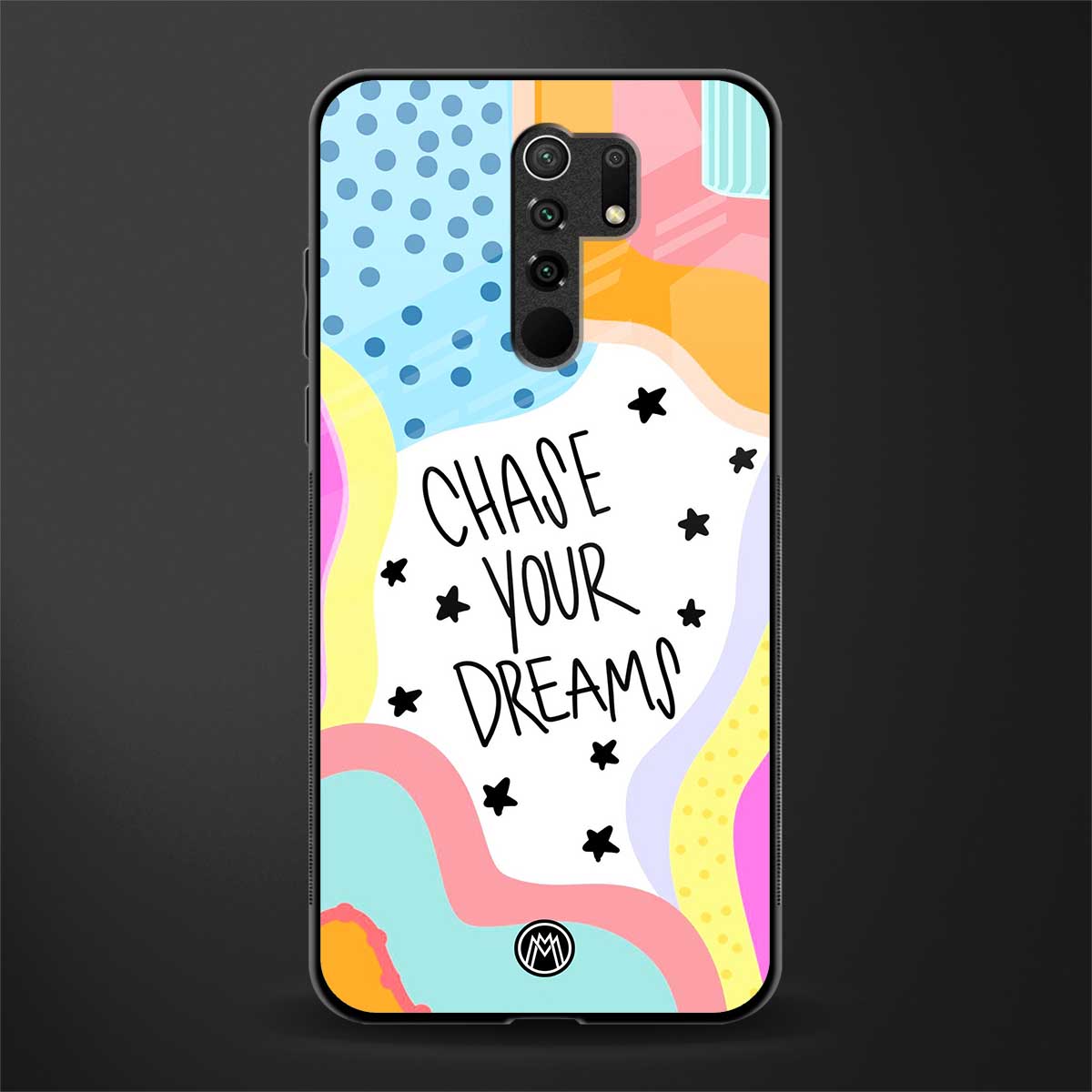 chase your dreams glass case for redmi 9 prime image