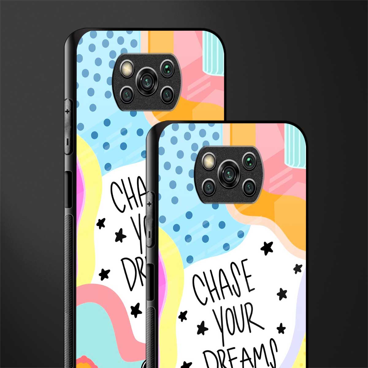 chase your dreams glass case for poco x3 pro image-2