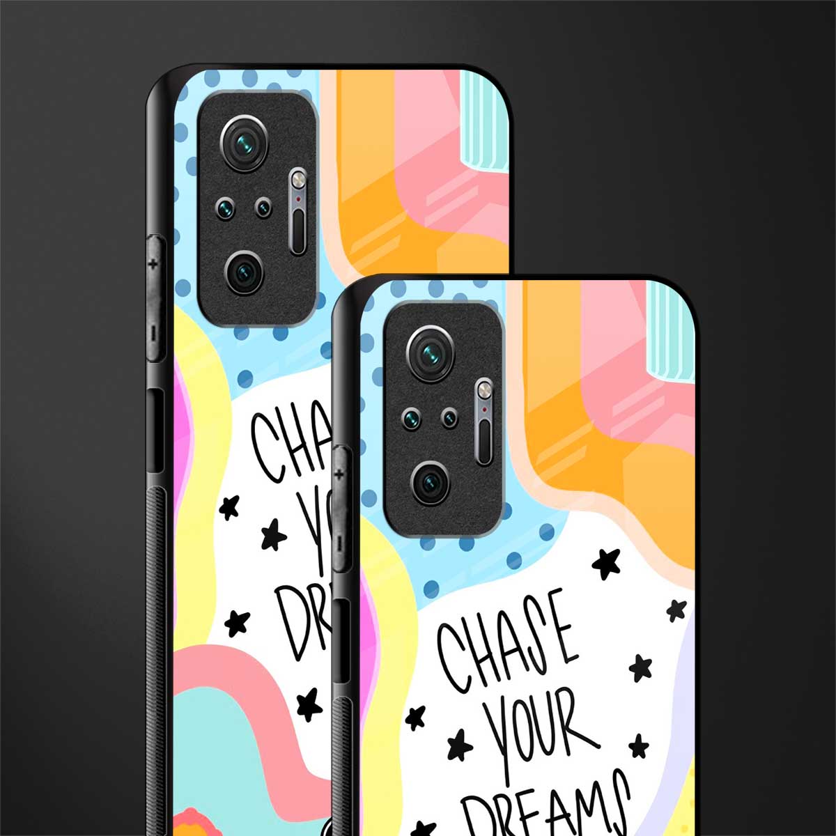 chase your dreams glass case for redmi note 10 pro max image-2