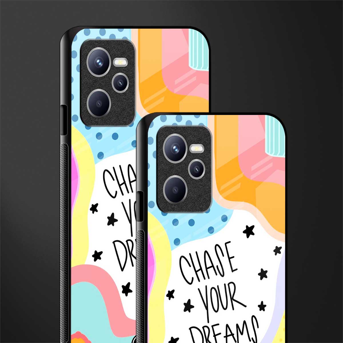 chase your dreams glass case for realme c35 image-2