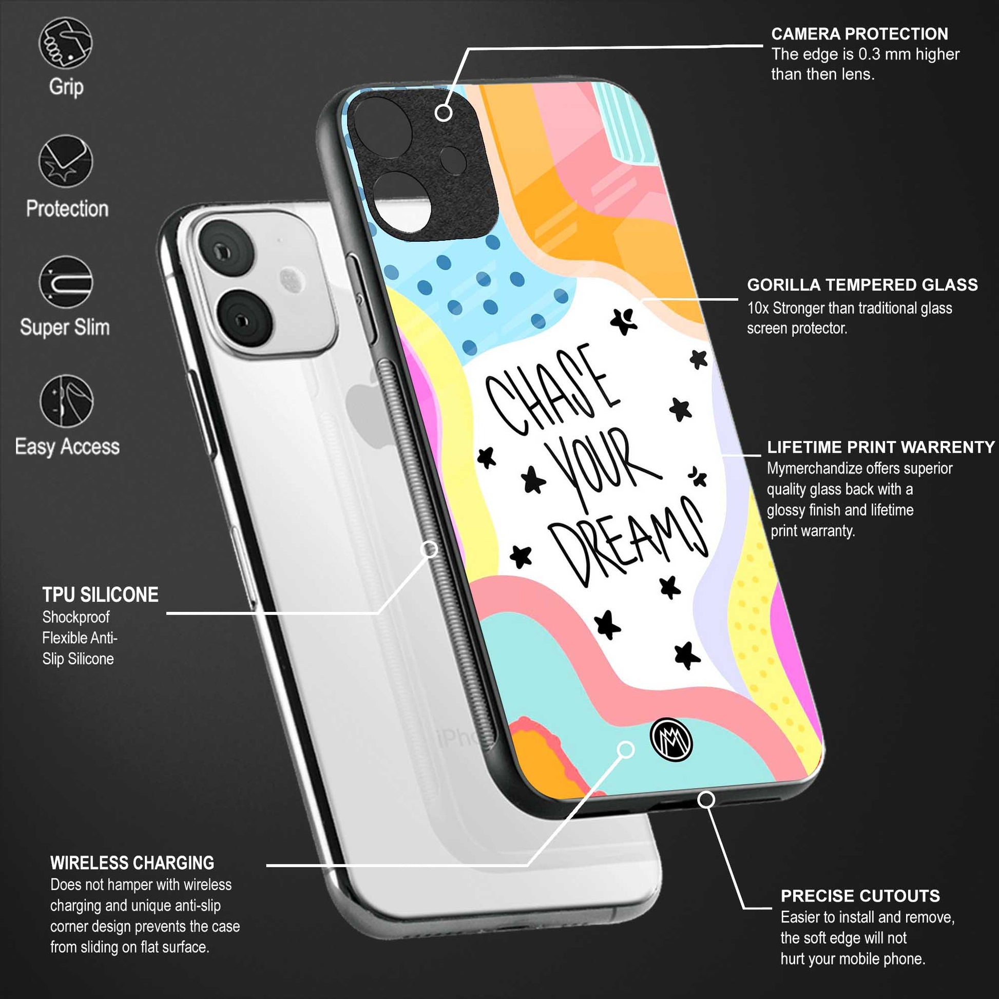 chase your dreams glass case for realme x7 image-4
