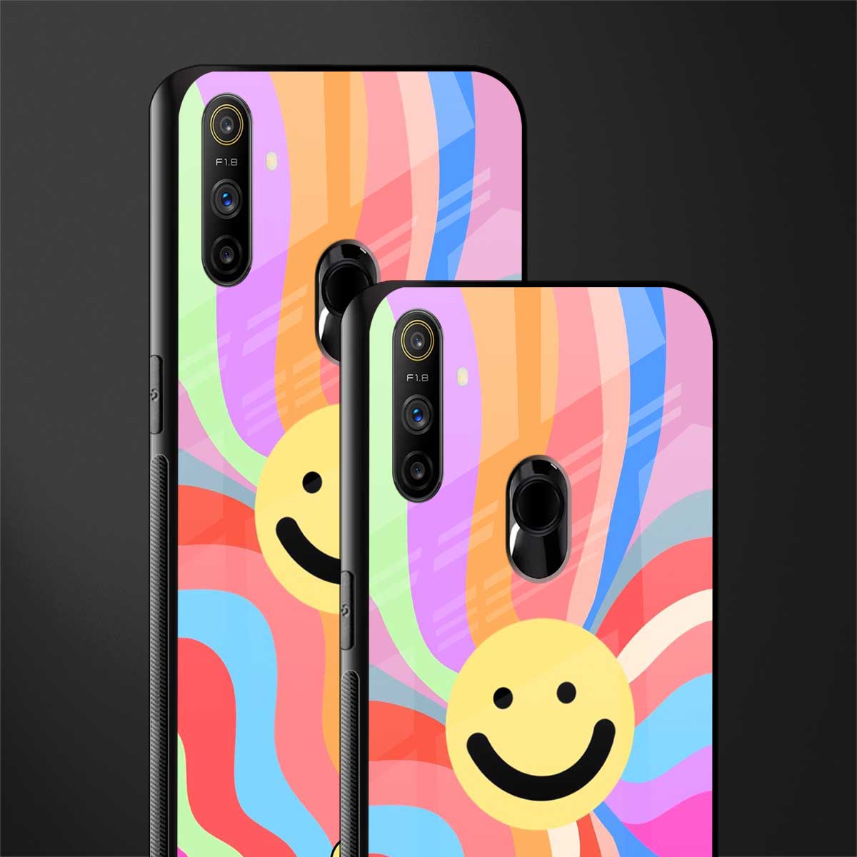 cheerful smiley glass case for realme narzo 20a image-2