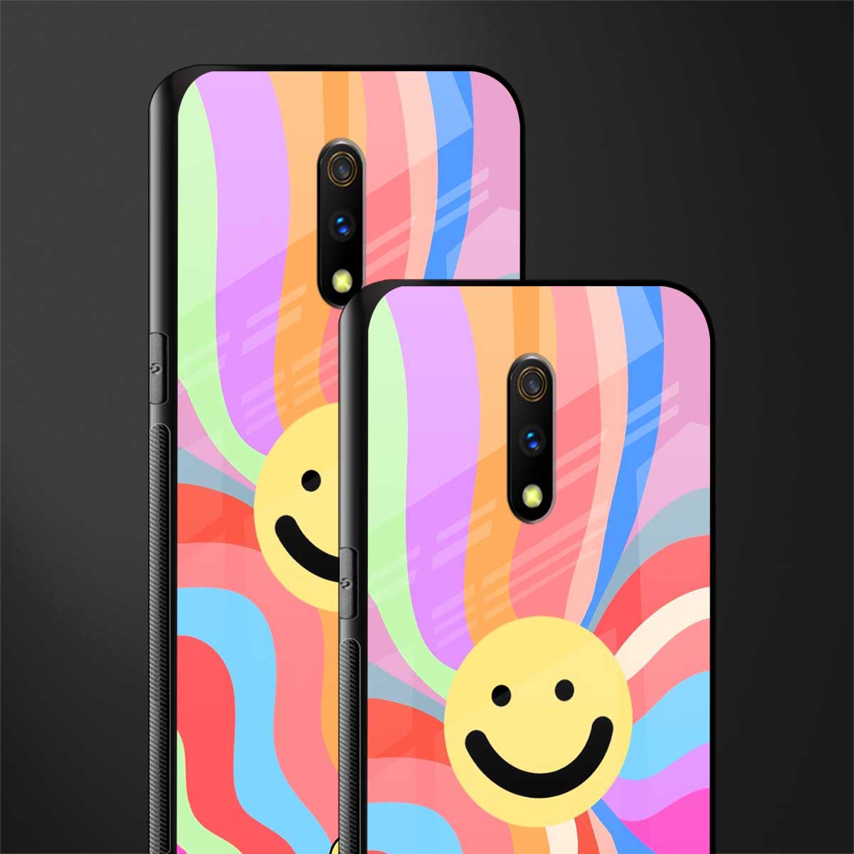 cheerful smiley glass case for realme x image-2