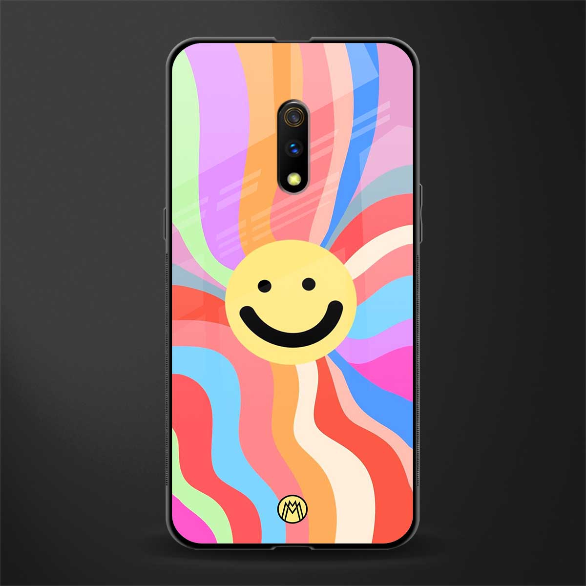 cheerful smiley glass case for realme x image