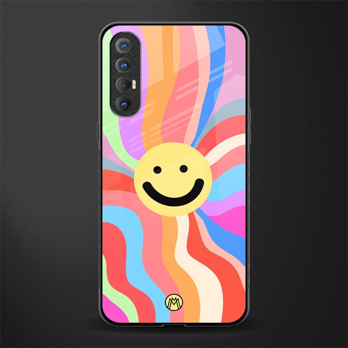 cheerful smiley glass case for oppo reno 3 pro image