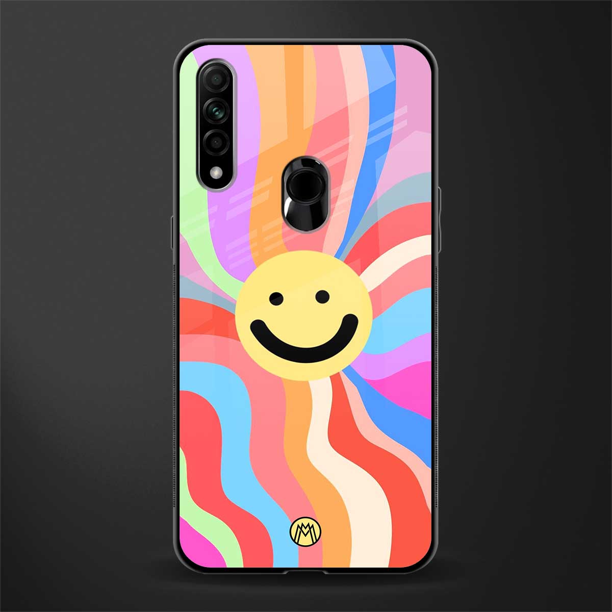 cheerful smiley glass case for oppo a31 image