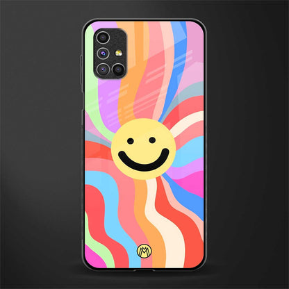 cheerful smiley glass case for samsung galaxy m51 image