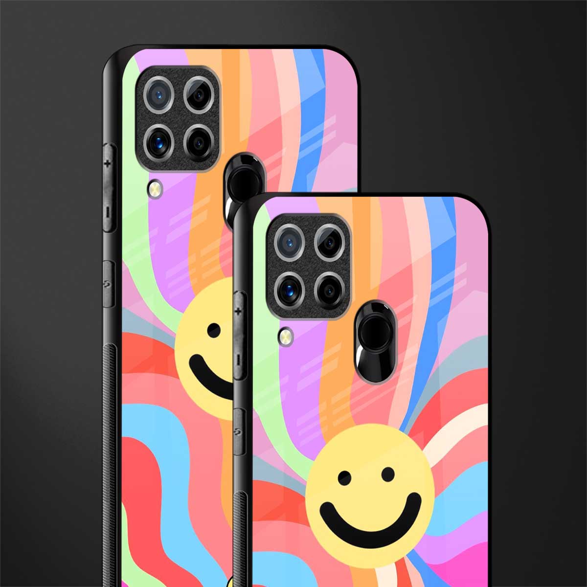 cheerful smiley glass case for realme c15 image-2