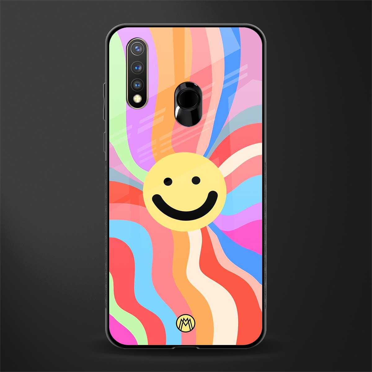 cheerful smiley glass case for vivo y19 image