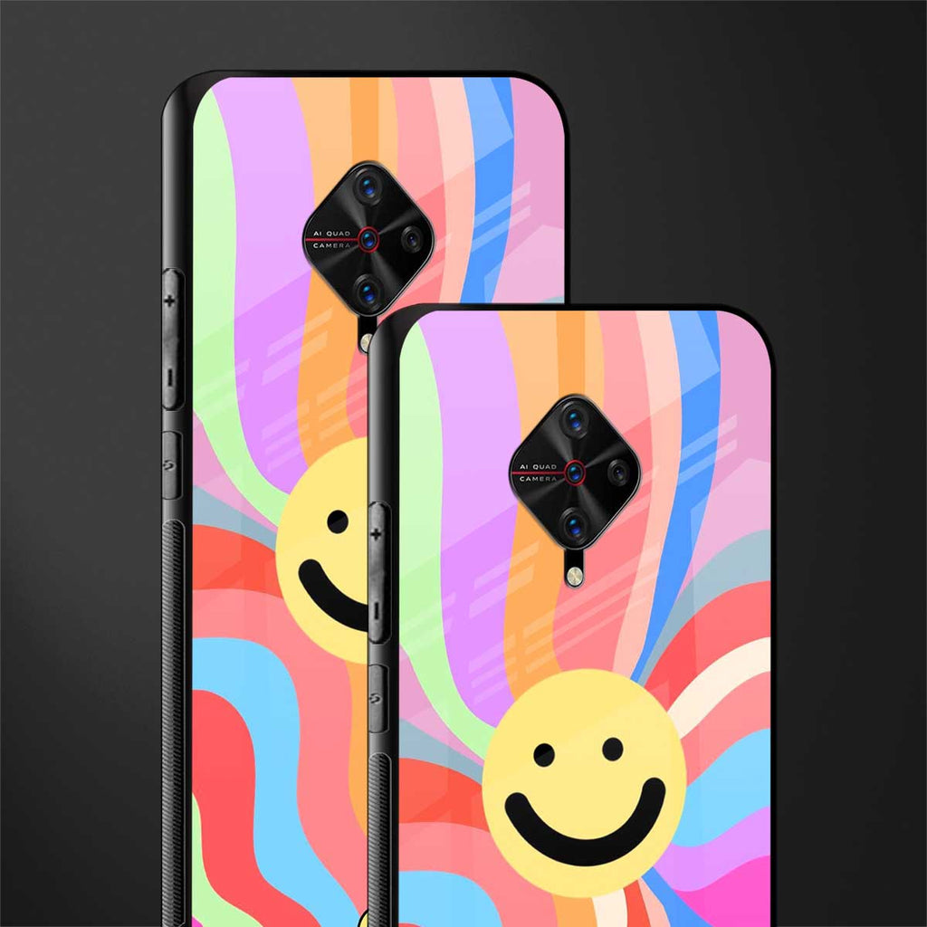 cheerful smiley glass case for vivo s1 pro image-2