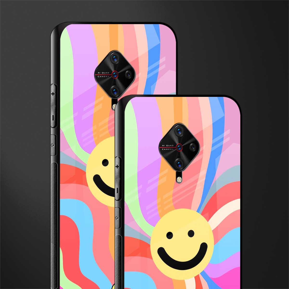 cheerful smiley glass case for vivo s1 pro image-2