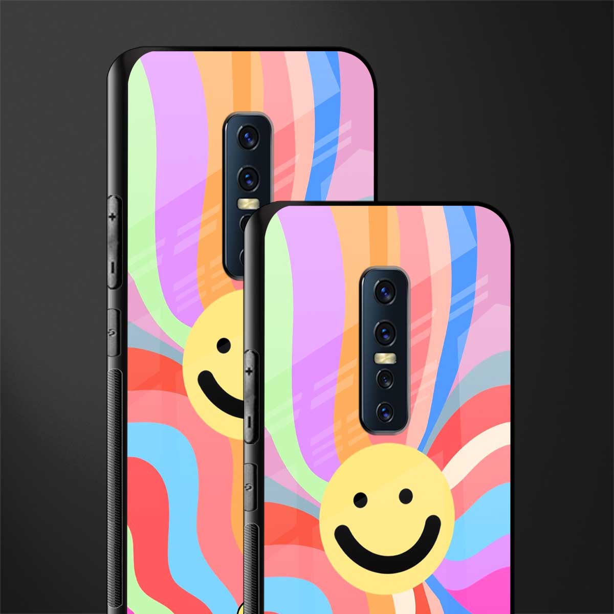 cheerful smiley glass case for vivo v17 pro image-2