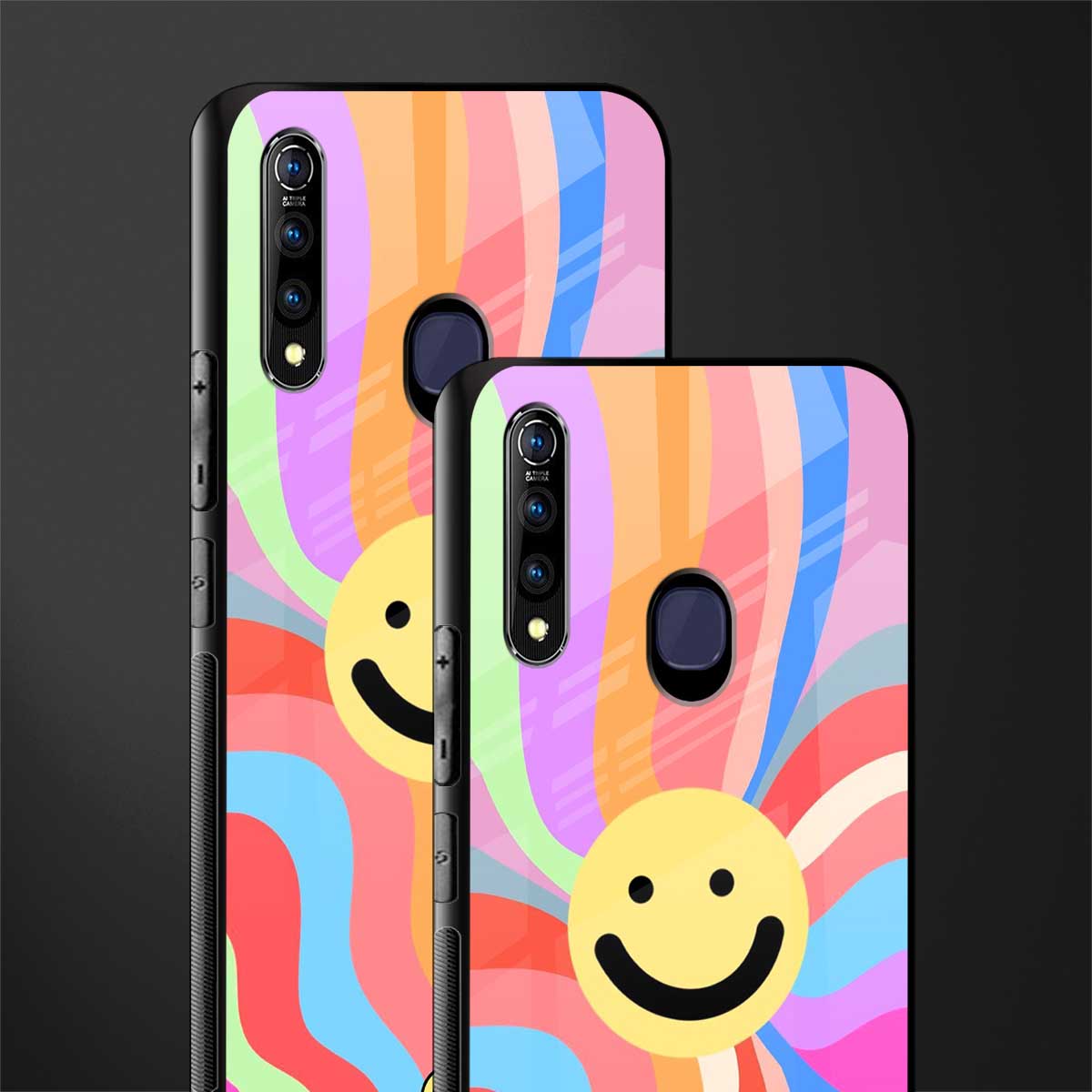 cheerful smiley glass case for vivo z1 pro image-2