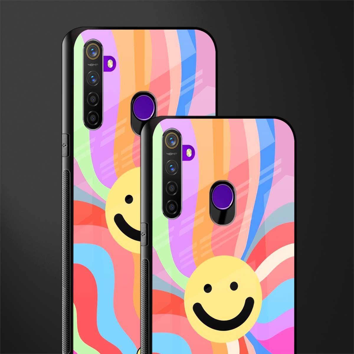 cheerful smiley glass case for realme 5 pro image-2