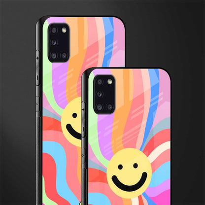 cheerful smiley glass case for samsung galaxy a31 image-2