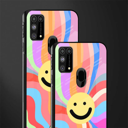 cheerful smiley glass case for samsung galaxy f41 image-2