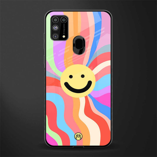 cheerful smiley glass case for samsung galaxy f41 image