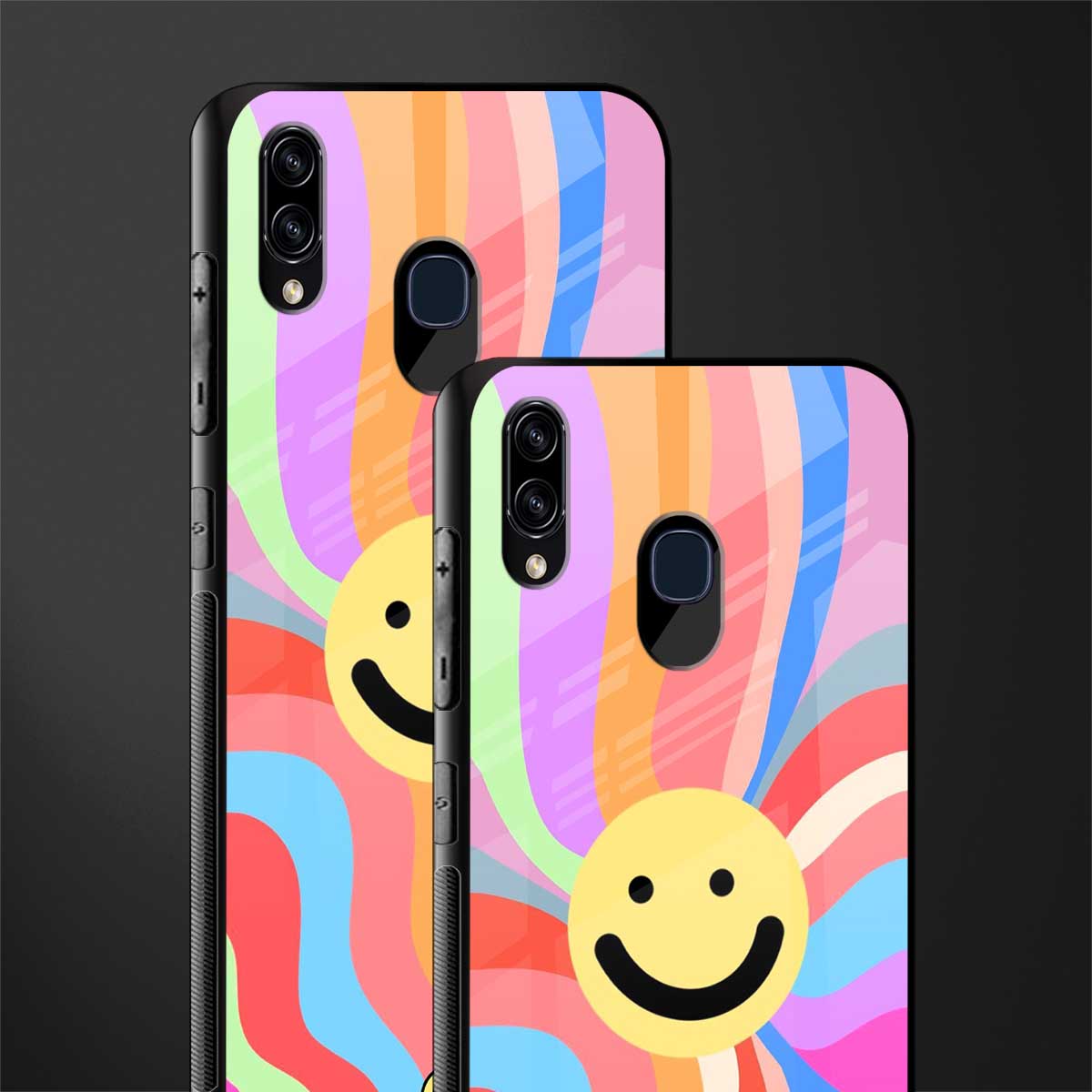 cheerful smiley glass case for samsung galaxy a20 image-2