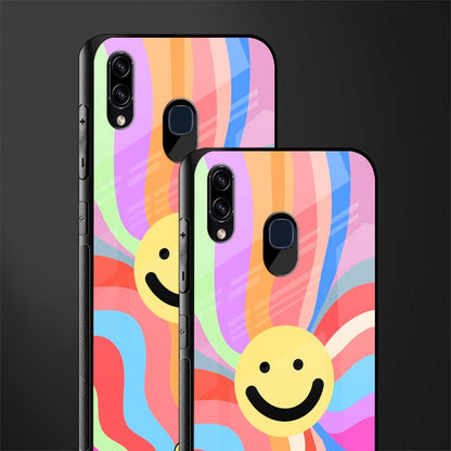 cheerful smiley glass case for samsung galaxy a30 image-2