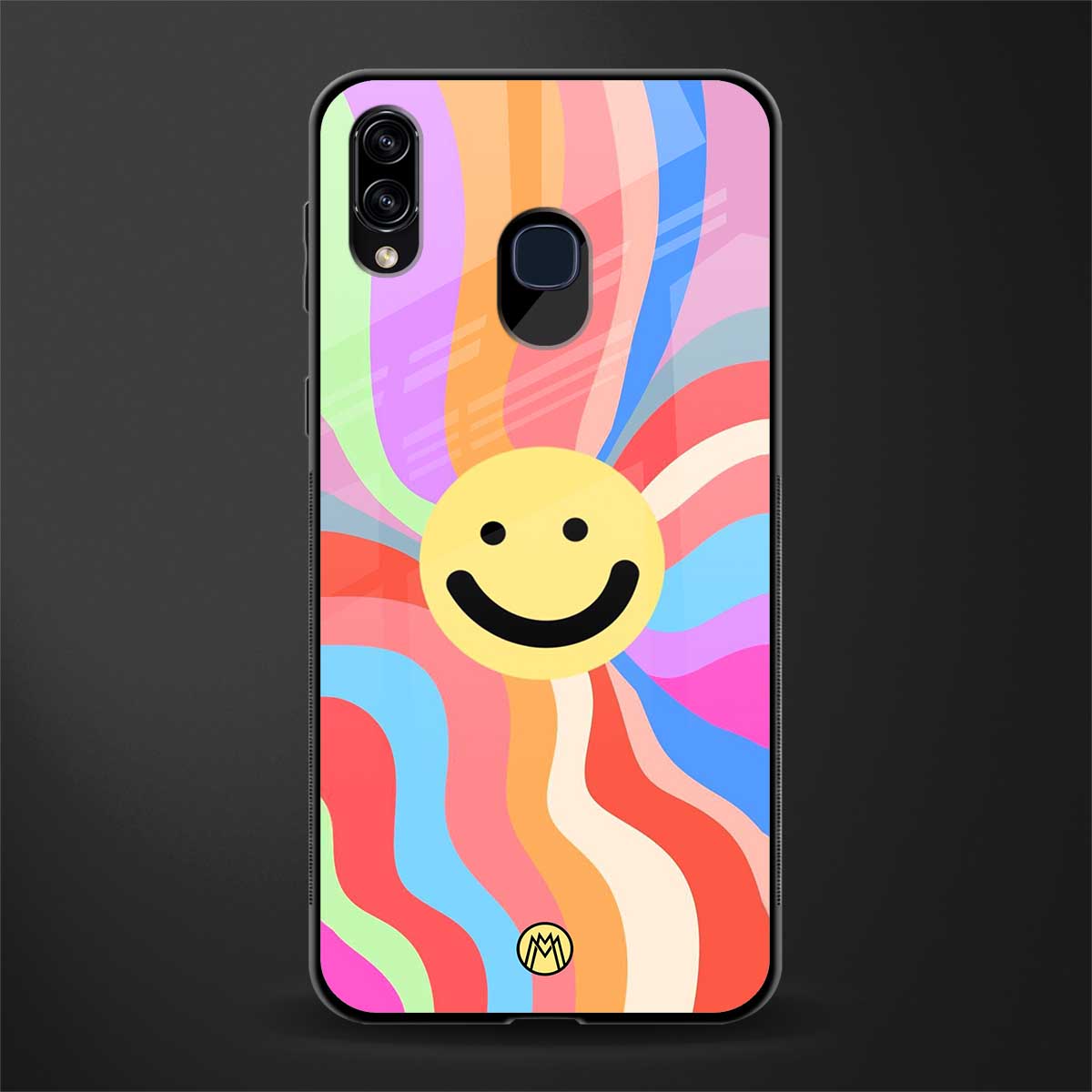 cheerful smiley glass case for samsung galaxy a30 image