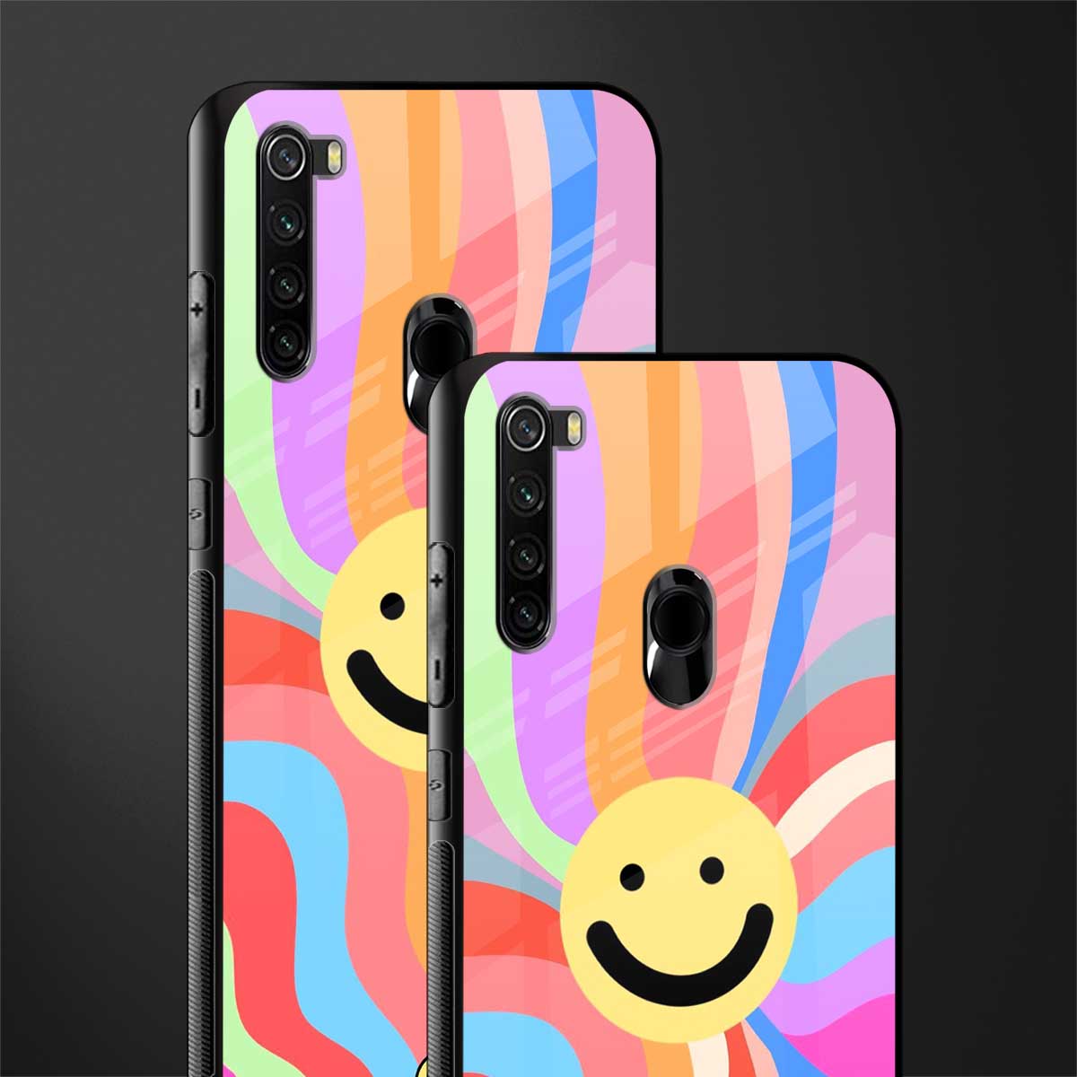 cheerful smiley glass case for redmi note 8 image-2